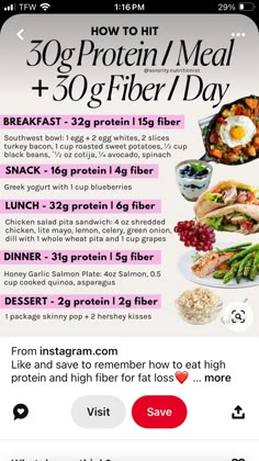 an advertisement for the 30 - day protein meal plan