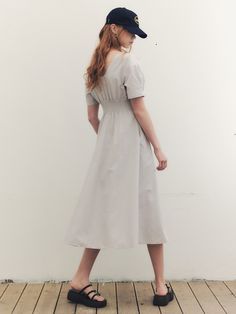 Editor's NotesThe new WED_French Linen Puff Long Dress features a natural slim fit with bending detail on the waist area  and slightly puffed sleeve that adds a silhouette to the overall simple and casual design. - Simple and casual design- Bending on the waist area- Natural and relaxed silhouetteMeasurements(in.)S / M- Length: 46.06 in. / 46.85 in.- Shoulder length: 13.78 in. / 14.17 in.- Bust: 34.62 in. / 36.22 in.- Waistline: 26.38 in. / 27.95 in.- Hem circumference: 96.45 in. / 98.42 in Puff Long Dress, Casual Design, French Linen, Mens Outerwear, Bending, Shoulder Length, Mens Bottom, Jumpsuit Dress, Long Dress