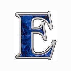 the letter e is made up of blue marble