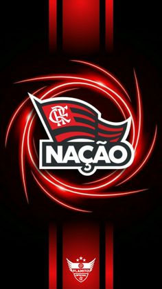 the nacao logo is shown in red and black with white lettering on it