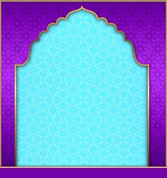 an ornate blue and purple background with gold trim