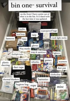 the contents of a suitcase are labeled in several different languages, including words and pictures