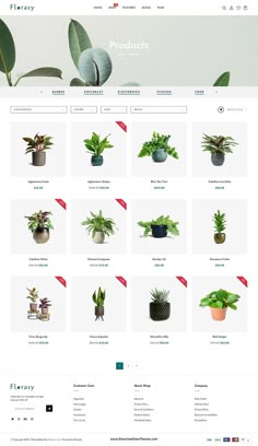 an image of a website page with plants on the front and back pages, all in different colors