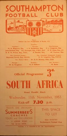 an old south african football club poster