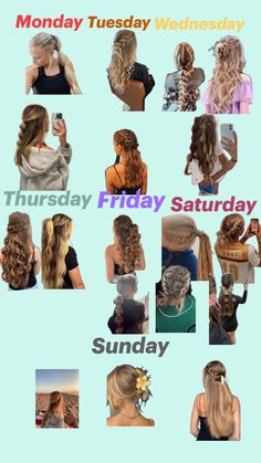 Week Of Hairstyles, Weekly Hairstyles, Week Hairstyles, Hair Styles For School, Styles For School, Sweet Hairstyles