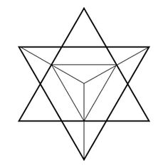 the star of david is shown in black and white, with lines going through it