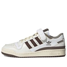 adidas originals Forum 84 Low 'Off White Brown' GX4567 Forum Low, Dr Shoes, Adidas Forum, Shoe Wishlist, Adidas Spezial, Hype Shoes, Shoe Inspo, Aesthetic Shoes, Brown Sneakers