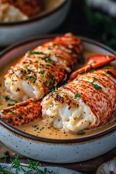 Creamy Garlic Butter Lobster Tails How To Cook Fresh Lobster Tails, Whole Lobster Recipes How To Cook, Lobster Tail Dishes, Fine Cuisine Recipes, Lobster Christmas Dinner, Lobster Tail Recipes, Garlic Butter Cream Sauce, Creamy Garlic Butter Sauce, Simple Garlic Butter