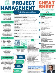 a professional project manager resume with blue and green accents on the front, white background