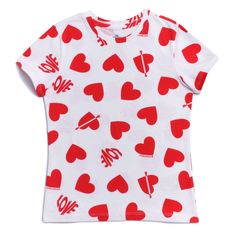 Celebrate Girl's Love Heart Valentine's Shirt. 60/40 Cotton Polyester Printed Front & Back New With Tags Available Size: Small 6, Xxl 18 White Tops With Heart Graphic For Valentine's Day, White Casual Top For Valentine's Day, Casual White Top For Valentine's Day, Fun White Top With Heart Graphic, Cute White Top With Heart Graphic, Playful Heart Print Summer Tops, Playful White Heart Print Tops, Red Heart Graphic Top For Valentine's Day, Playful Short Sleeve Tops With Heart Print