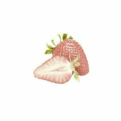 two strawberries are shown on a white background