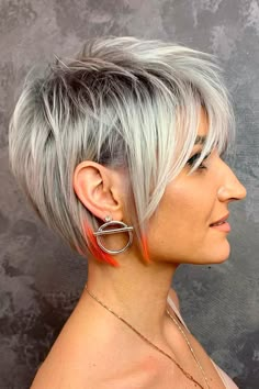 Cool Ways How To Wear Your Short Grey Hair In 2023 ★ Short Grey Haircuts, Choppy Pixie Cut, Longer Pixie Haircut, Fine Straight Hair, Pixie Bob Haircut, Long Pixie Cuts, Gray Hair Cuts, Short Grey Hair, Undercut Pixie Haircut