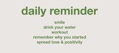 the words daily reminder are in green and white