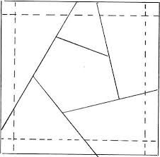 the diagonal triangle is shown in black and white, with lines drawn across it to show how many different angles can be seen