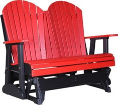 Amish Outdoors Deluxe Adirondack Outdoor Glider Loveseat Porch Glider, Outdoor Glider, Lawn Furniture, Glider Chair, Outdoor Rocking Chairs, Rustic Cottage, Backyard Living, Adirondack Chairs, Adirondack Chair