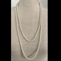 New Without Tags 58” Long Strand Eliza Jane, Long Pearl Necklaces, String Of Pearls, Womens Jewelry Necklace, Pearl Necklace, Jewelry Necklaces, Women Jewelry, Necklaces, Tags