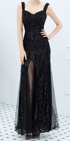 $94.90 - Stunning Shiny Dark Black Sequin Sparkle Evening Maxi Dress Sleeveless For Elegant Ladies and classy women. This dress is bodycon tight fitted with draped side slit and v-neck. Perfect for formal dinners, cocktail party, bridesmaid, prom and evening. The fabric is THICK, SOFT and STRETCHABLE. It will FIT YOU well. We do not see through. Our online boutique offers FREE RETURNS, free size exchange and worldwide FREE SHIPPING. Bodycon Gown Long Classy, Glam Dress Long Classy, Black Gown Elegant Classy, Black Floral Long Dress, Old Hollywood Glamour Dresses, Long Gown Elegant, Hollywood Glamour Dress, Long Black Floral Dress, Floral Evening Dress