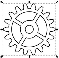 the gear wheel is shown in black and white, with arrows pointing up to it