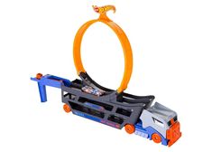 a toy car with an orange ring around it