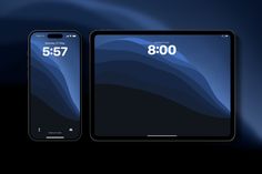 two cell phones side by side with the time displayed on their screens and the date displayed on them