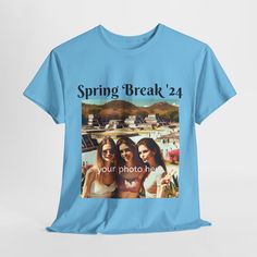 This Unisex Heavy Cotton Tee is perfect for personalizing with a photo from your favorite vacation, creating lasting memories. It gives off a nostalgic and sentimental vibe, making it a great addition to your wardrobe or as a thoughtful gift for someone special. Ideal for anyone looking to cherish their vacation memories and relive the happy moments. Product features - Shoulder tape for stability - Knitted in one piece without side seams - Ribbed knit collar for shape retention - Made from strong, smooth fabric perfect for printing - Classic fit and tear-away label for comfort Care instructions - Machine wash: warm (max 40C or 105F) - Non-chlorine: bleach as needed - Tumble dry: medium - Do not iron - Do not dryclean Vacation Photo, Vacation Memories, Vacation Photos, Happy Moments, Knit Collar, Travel Gifts, Spring Break, Gift For Him, Heavy Cotton