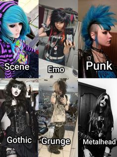 <3 Emo And Goth Difference Between, The Difference Between Emo And Goth, Cute Clothes Grunge, Difference Between Emo And Goth, 2009 Emo Aesthetic, Goth X Metalhead, Different Alternative Styles, Grunge Scene Outfits, Alt Fit Ideas