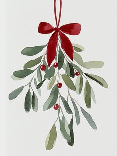 Add a touch of timeless holiday charm to your decor with this Watercolor Mistletoe Digital Art Print. This elegant piece features a delicately painted mistletoe adorned with a festive red bow and vibrant berries, perfect for creating a cozy and welcoming holiday atmosphere. The soft watercolor style and muted greens make this artwork a beautiful addition to any room. Key Features: *Elegant Watercolor Design: A festive yet subtle holiday decor piece featuring mistletoe with a classic red bow. *Available Sizes: Offered in 11x14 inches and 16x20 inches, making it versatile for various spaces. *High-Quality Digital Download: Instantly access a high-resolution file for professional-quality prints. *Perfect for Holiday Decor: Complements classic, rustic, or modern holiday themes with ease. Why I Mistletoe Painting, Painted Mistletoe, Mistletoe Illustration, Mistletoe Drawing, Draw Braids, Mistletoe Watercolor, Watercolor Mistletoe, How To Draw Braids, Soft Watercolor