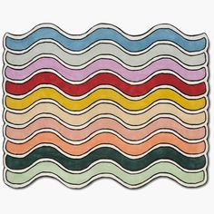 a rainbow colored patch with wavy lines on it