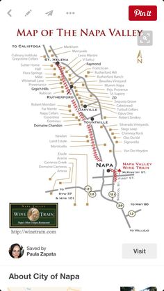 the map for napa valley is shown in this screenshoter's view