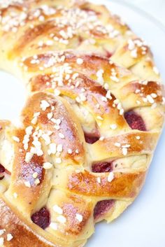 a close up of a pastry on a plate