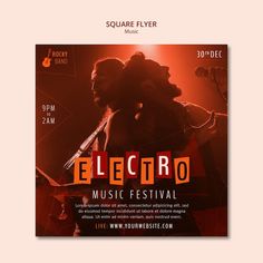 a flyer for an electric music festival with two people on the front and back cover