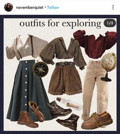 Outfits For Exploring, Exploring Outfit, Dark Academia Outfits, Academia Outfits, Academia Style, Academia Fashion, Instagram Outfits, Mode Vintage