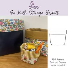 the ruth storage baskets pattern includes sewing supplies