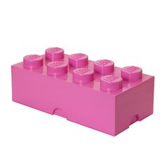 a pink lego brick with six small bricks in it