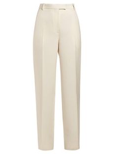 Office Formal Wear, Trouser Ideas, Palazzo Pants Outfit, Rare Clothing, Pants Cream, Venus Fashion, Ladies Pants, Satin Pants