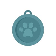 a dog's paw print on the side of a blue round object with a white background