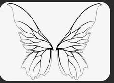 the outline of a butterfly's wings is shown in black and white, with one wing