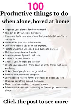 Bored At Home, What To Do When Bored, Things To Do When Bored, Successful People, Life Organization, Self Care Routine