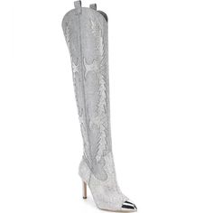 Questions? Leave A Comment Below! Western Dress Boots, Western Dress With Boots, Sparkly Boots, Western Dress, High Fashion Outfits, Dress Boots, Long Boots, Western Cowboy Boots, Gianni Bini