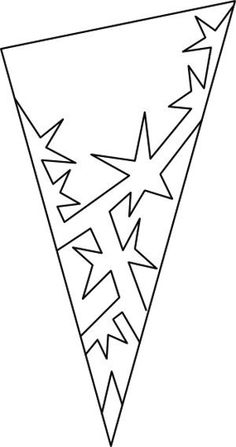 a black and white drawing of a triangle