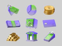 3d icons, finance, money, credit card, coins, atm, bank, gold, invoice, chart, graph, design, ui, cg, cinema 4d, c4d, 3d, Banks Ads, App Design Inspiration, 3d Artwork, Mobile App Design, Blender 3d, Illustration Character Design