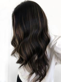 Winter Hair For Brunettes, Hair For Brunettes, Midnight Black Hair, Auburn Balayage, Copper Balayage, Hair With Highlights