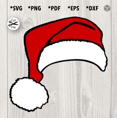 santa claus hat svg file for cricut, eps and dxf