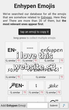 an email message with the words enhypen emojts