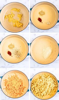 six images showing how to make macaroni and cheese