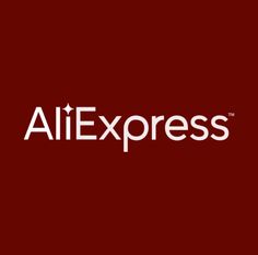 the aliexpress logo is shown on a dark red background, with white letters