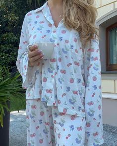 Djerf Avenue Summer Berries, Djerf Avenue Summer, Cosy Outfit, Cute Sleepwear, Cute Pajama Sets, Night Suit, Cute Pajamas