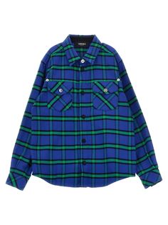 KIDS Tartan cotton flannel shirt, front pockets, button closure, long cuffed sleeves. Composition: 100% cotton Versace Sweater, Versace Shirts, Greg Lauren, Multicolor Sweater, Kenzo Kids, Prada Leather, Stella Mccartney Kids, Kids Sweater, Gianni Versace