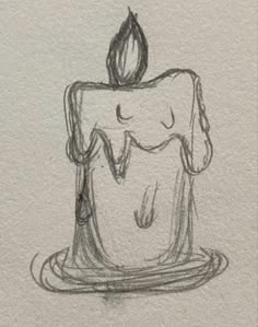 a drawing of a cake with a candle on it