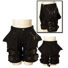 fondcosplay hiphop Gothic Tripp Lolita Punk Fashion Shorts pants Cosplay Costume[CK1051] Gothic Shorts, Double Belt, Fashion Shorts, Man Fashion, Alt Fashion, Shorts Pants, Alternative Outfits, Edgy Outfits, Magpie